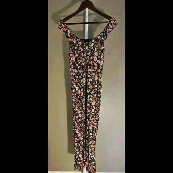 Floral Off-Shoulder Jumpsuit with Tie Waist - Picture 2 of 7